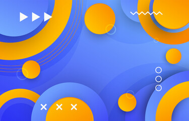Round Circle Blue Orange Background