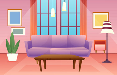Retro Interiors at Home Background