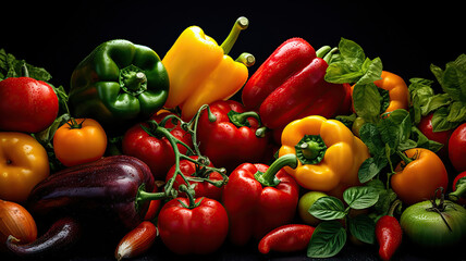 Fototapeta na wymiar A Vibrant Display of Fresh Produce. Generative Ai