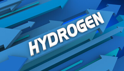 Hydrogen Clean Energy No Emissions News and Trend Arrows 3d Illustration
