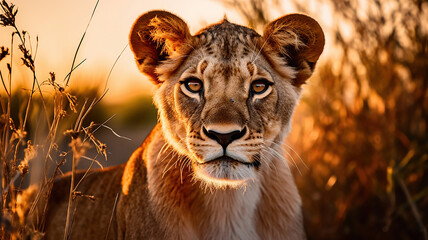 Fototapeta na wymiar Up Close with Majestic African Wildlife. Generative Ai