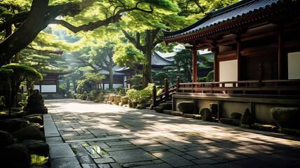 Fototapeta premium Immerse in the Rich Heritage of Kyoto Temples. Generative Ai