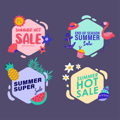 summer sale signs brochure vector. Special price offer coupon for social media post,  promotion ad, shopping flyer, voucher, website campaign and advertising
