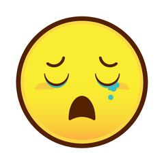 emoji crying and scared face cartoon cute