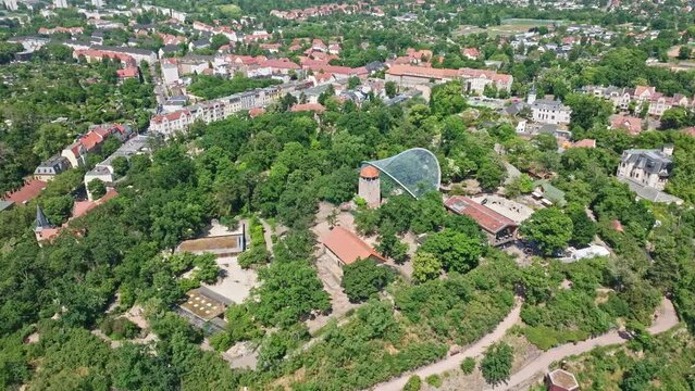 Aerial view of Zoologischer Garten Halle (Bergzoo) , Germany