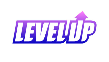 Level UP. Typography flat logo design. Flat and minimal logo. Vector illustration.
