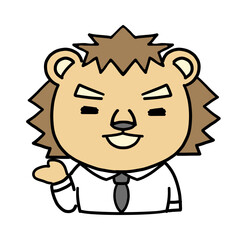 案内をする動物のキャラクター　上半身
