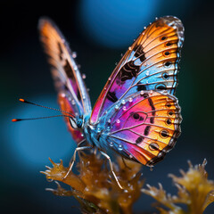 Fototapeta na wymiar Radiant Flutter: Colorful Butterfly. Generative AI