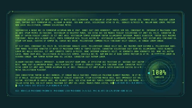 A window for decoding a large array of text with percentage loader.