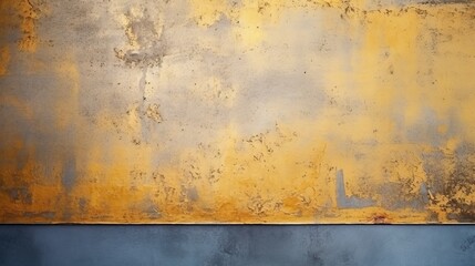 Cement Wall Loft Style Wall royalty. blue and gold color. minimal