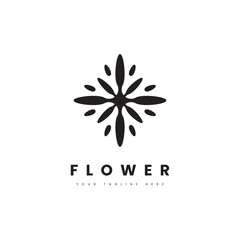 Minimalist flower silhouette logo, with natural themes.