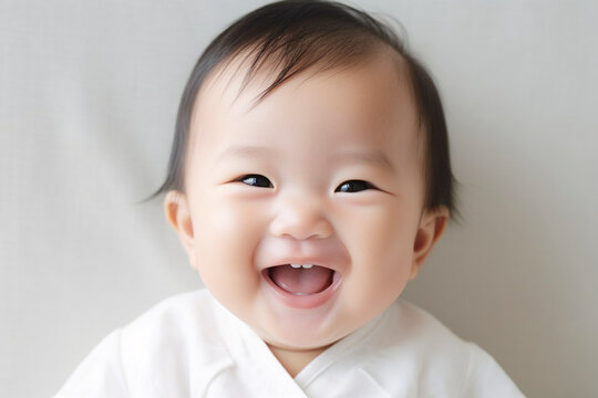 男の子の赤ちゃんのポートレート　AI生成画像　ジェネレーティブAI
