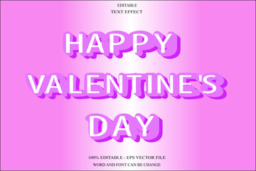 Happy Valentine editable text effect emboss style