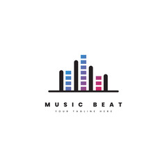 Music beat logo. Colorful music bits for music logo needs.