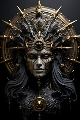 The occult  dynamic highly detailed gold black and white