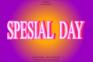 Spesial Day editable text effect emboss