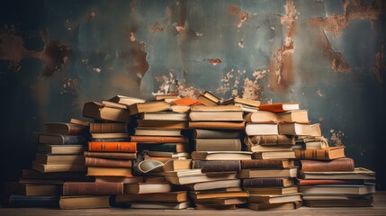 Opened a Book on a pile of old books