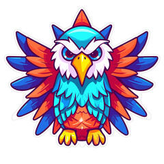 Obraz premium Hawk, 4th of July Cute in the style of colorful, Generative Ai