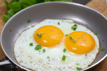 fried egg in a frying pan