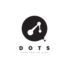 Dots simple logo. Interconnected dots for togetherness themed logo