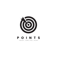 Point logo, with target board and arrows, for achievement logo or business innovation logo.