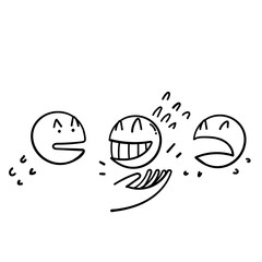 hand drawn doodle Happy customer choice emoticon illustration vector