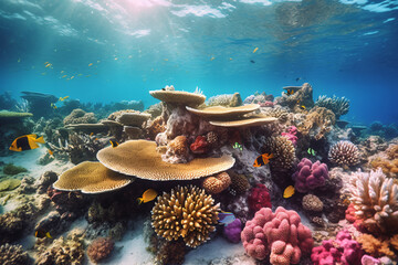 Photo photo of a coral colony on a reef photography