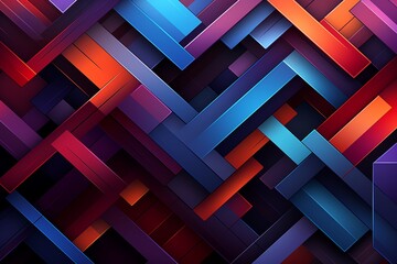 Contemporary Geometric Patterned Background Created with Generative AI