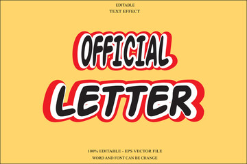 Official Letter editable text effect emboss