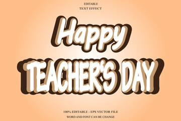 Happy Teacher Day editable text effect emboss