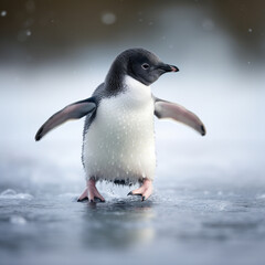 penguin on ice