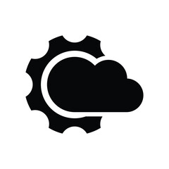 Cloud gear icon design. Cloud storage settings icon design. Cloud computing with cogwheel. vector illustration