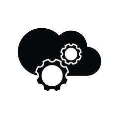 Cloud gear icon design. Cloud storage settings icon design. Cloud computing with cogwheel. vector illustration