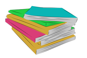 simple vector hand draw sketch stack of book