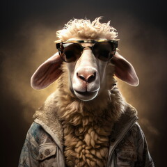 sheep wearing sunglasses