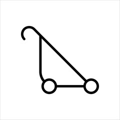 Baby stroller icon. Simple baby carriage icon on white background