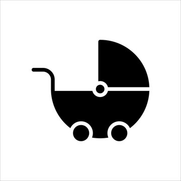 recommend clip art: Baby stroller icon. Simple baby carriage icon on white background