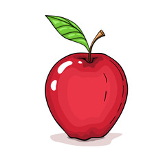 Red aple vector illustration isolated on white background