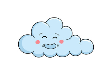 Weather cheerful cloud, cartoon characters