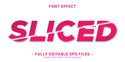 Sliced text effect. Editable font effect - obrazy, fototapety, plakaty