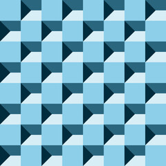 Blue Vector geometric seamless pattern, tiles, fabric, paper, wraping, wallpaper and decorations, abstract background.