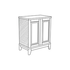 Drawer Furniture icon simple design minimalist logo, vector icon illustration design template