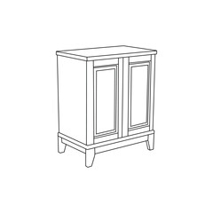 Drawer Furniture line simple furniture design, element graphic illustration template