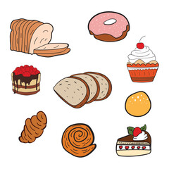 bakery hand drawing illustration Design