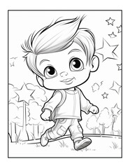 Back To School coloring book alphabet isolated on white background vector cartoon