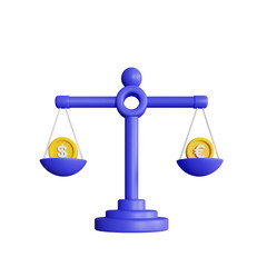 financial balance scale euro 3d illustration