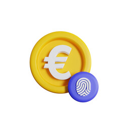 fingerprint euro money 3d illustration