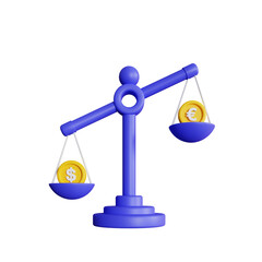 money scale euro 3d illustration