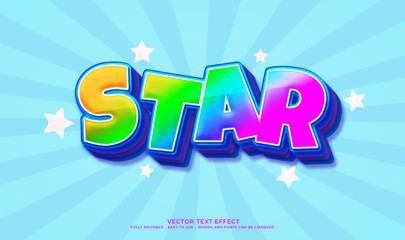 Fototapeta premium Vector star 3d text effect