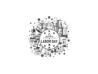 Enjoy your labor day thank a worker union t-shirt design. Labor Day t-shirt design vector and illustration,